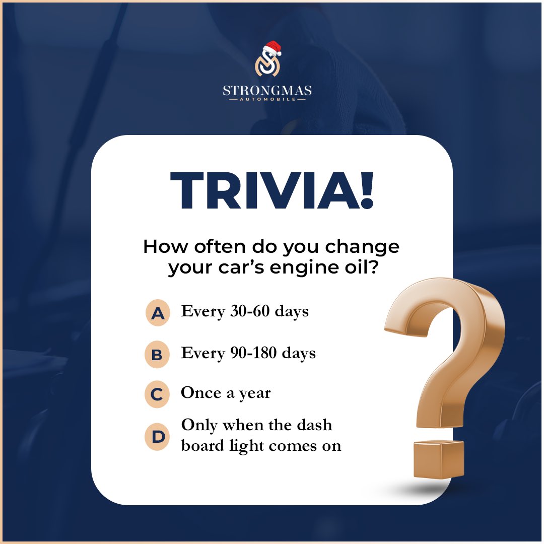 Strongmasauto's tweet photo. Quiz time: Are You a True Car Guru? Test your automobile knowledge with this quick quiz! Let’s see who’s truly in the driver’s seat when it comes to car care. 
Drop your answers in the comments! 
#CarQuiz #AutoKnowledge #DriveSmart #CarCareMadeEasy https://t.co/4ArZfjALaV
