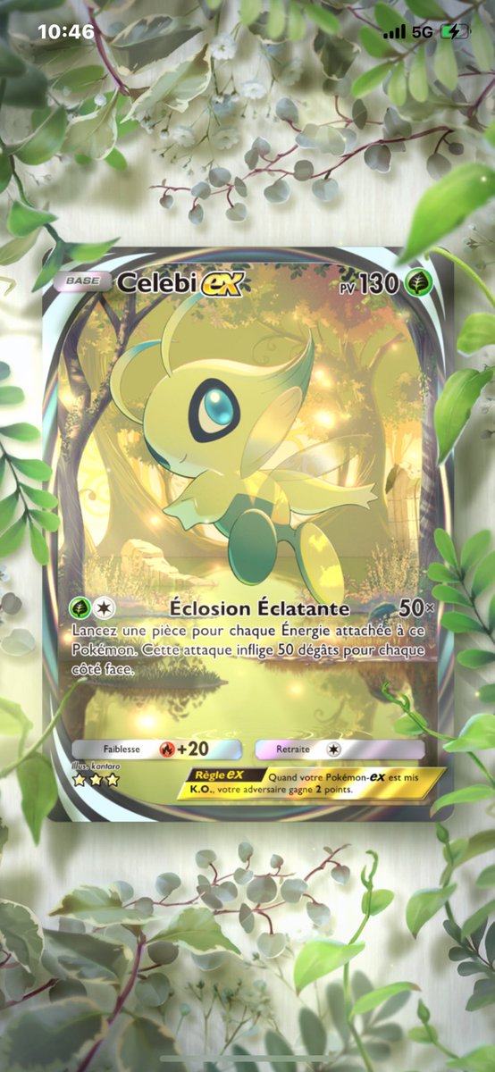 CutePotato888's tweet photo. Such a cute card 🥺💚🌱
#PokemonTCGPocket #celebi #celebiex https://t.co/xKM56qDcT2