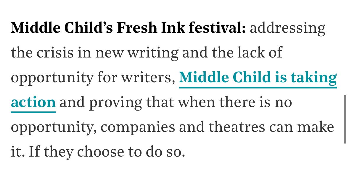 Chuffed to bits to see <a href="/lyngardner/">lyngardner</a> list Fresh Ink: Hull Playwriting Festival as one of her reasons to be cheerful 😀 The festival will return in July and we announce our next seven commissioned writers in January. thestage.co.uk/opinion/lyn-ga…