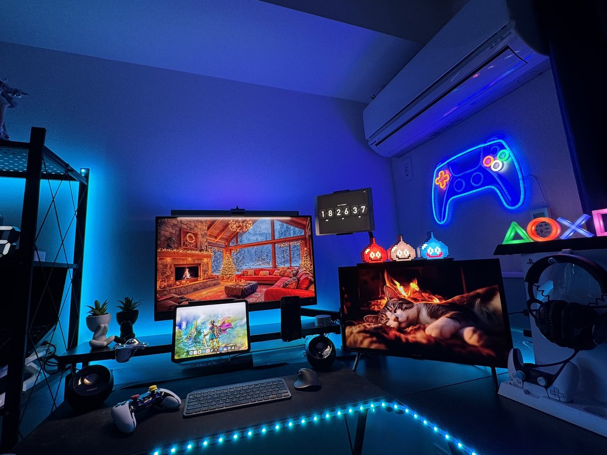 buchi1320's tweet photo. #game #gamingroom  #ゲーム部屋
 #デスク環境 #デスクツアー  #デスク周り
 #一人暮らし   #リモートワーク  #在宅勤務 https://t.co/KxextEZWX6