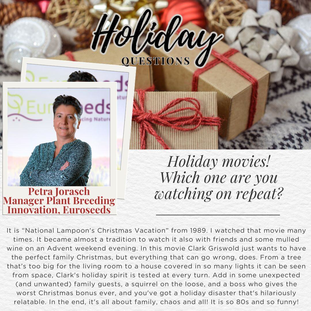 Holiday Question Time! 🎄❄️
It’s the most wonderful time of the year! ✨ We asked some members of the European seed sector some holiday themed questions… and here’s what they said! 
#HappyHolidays 🎅 #FestiveSeason ❄️ #SeedSector 🌱