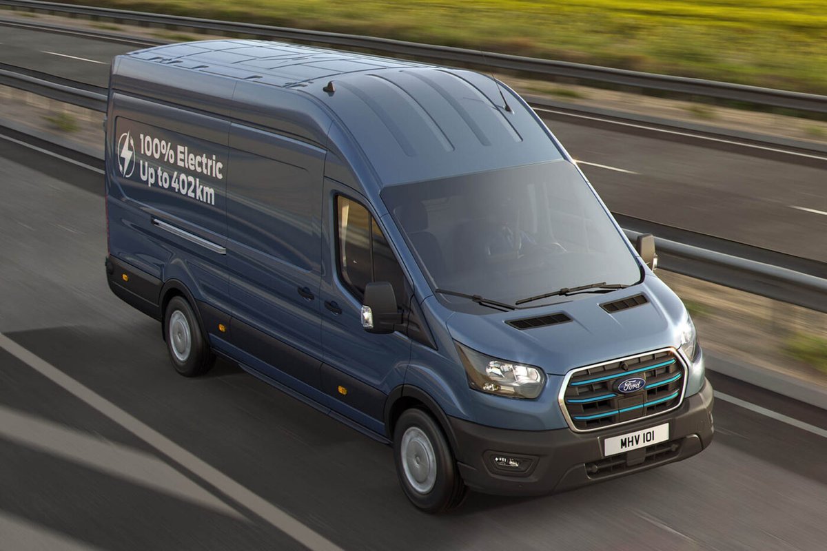 he Ford E-Transit is now available in Germany with the larger 89 kWh battery, which enables a range of up to 402 kilometres - and can charge faster. Prices for the longer-range versions start at 64,590 euros net. electrive.com/2024/12/17/ger…