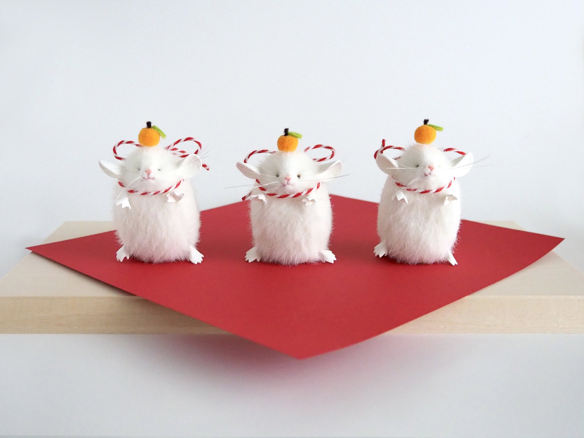 三角ユウリ マウスのぬいぐるみ <鏡餅>（三角ユウリ