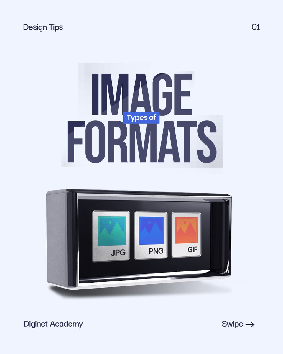 DiginetSchool's tweet image. 🖌 Design smart! Use the right file format, JPEG, PNG, or GIF for the best results. 🚀

#GraphicDesignTips #FileFormats #DiginetOnlineAcademy