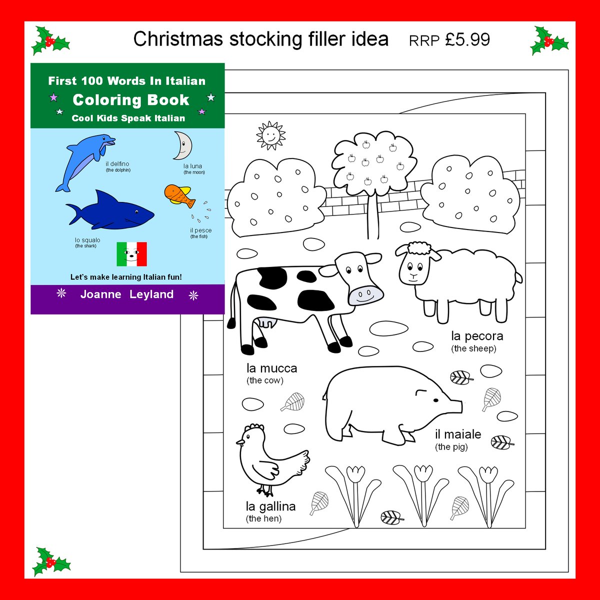 FunItalian_kids's tweet photo. Looking for a Christmas stocking filler for a child learning Italian / interested in learning Italian? First 100 Words In Italian Coloring Book Cool Kids Speak Italian makes it fun to learn Italian! Amazon link: https://t.co/9Q1SFdIG5i RRP £5.99 #ItalianForKids #ItalianFirstWords https://t.co/QmzDIUnW7G