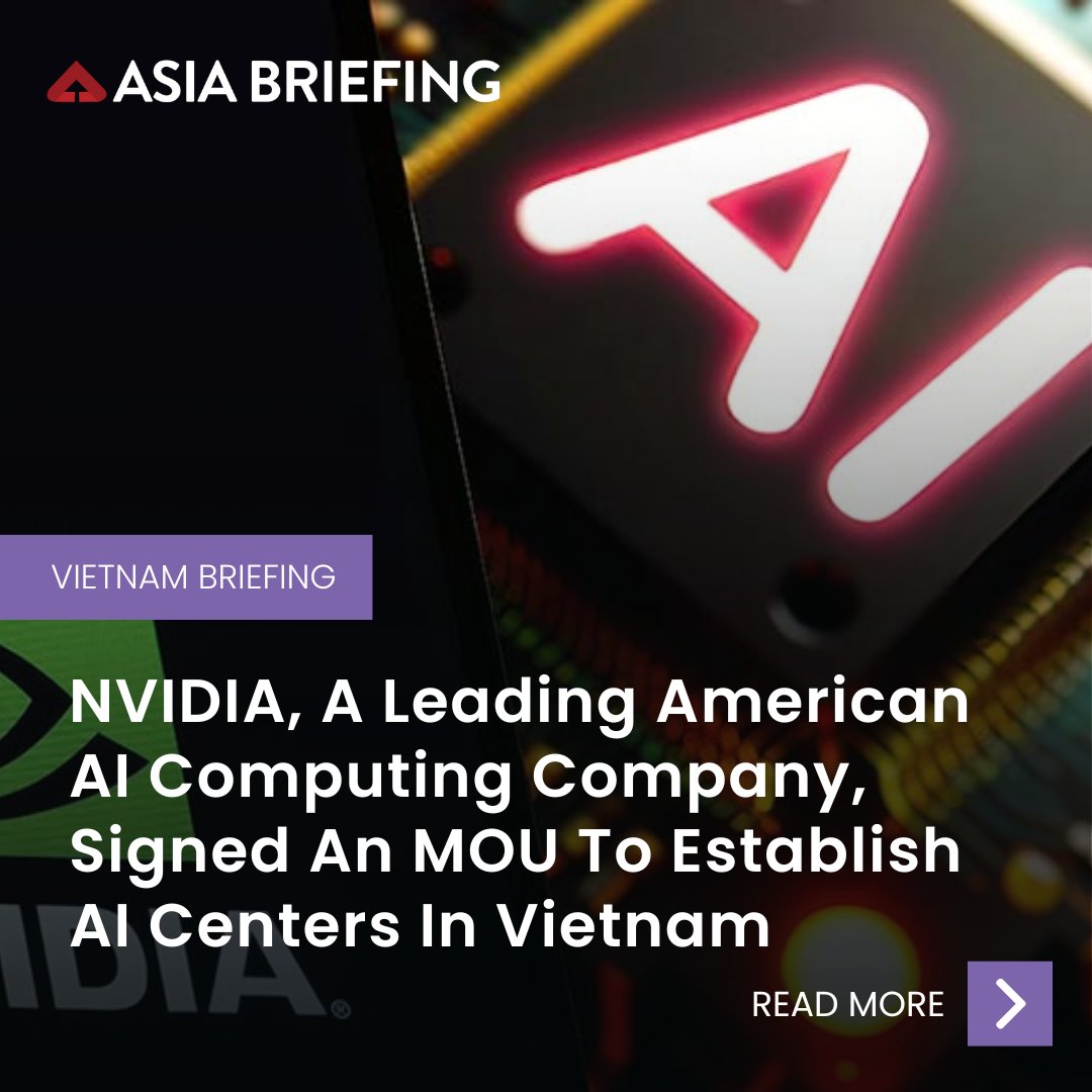 AsiaBriefing's tweet photo. #NVIDIA is expanding into #Vietnam, partnering with the government to boost #TechInfrastructure. It also acquired #VinBrain, advancing #AIPowered #MedicalSolutions like #DrAid used internationally.
Read the latest update ⬇️
https://t.co/eRLy22gc8N https://t.co/J73x9OTlfH