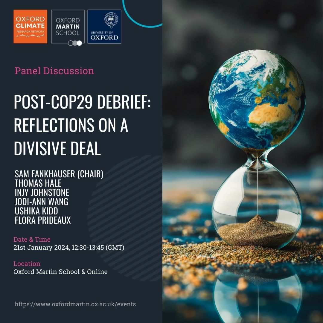 COP29: Progress or failure? 🌍
Join Oxford's delegation as they unpack the outcomes of COP29—finance, carbon markets, and youth demands—and discuss what’s next for global climate action.

📅 21st Jan | 12.30pm

Register here: s.mtrbio.com/ymmsuihgdv