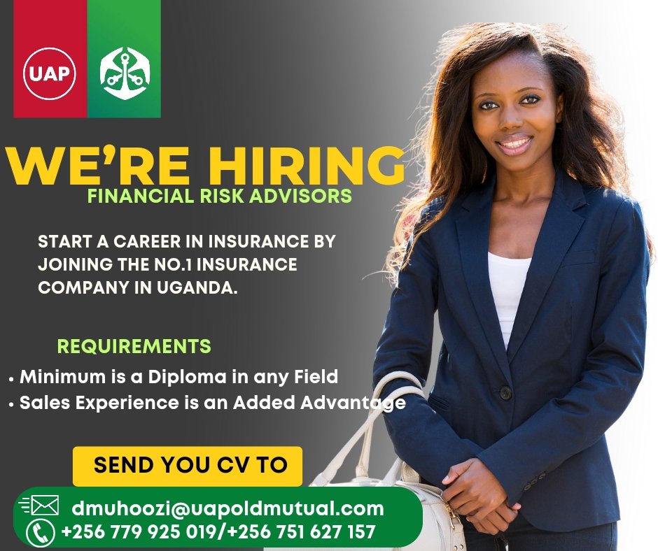 douglas_muhoozi's tweet image. Enter the New Year with a New Job, Join our Team of Financial Advisors and Help People to Protect What Matters Most to them and Build a Financial Legacy. Send your CV to the Email on the Flyer. #InsuranceCareers
#FinancialAdvisor #InsuranceInvestment