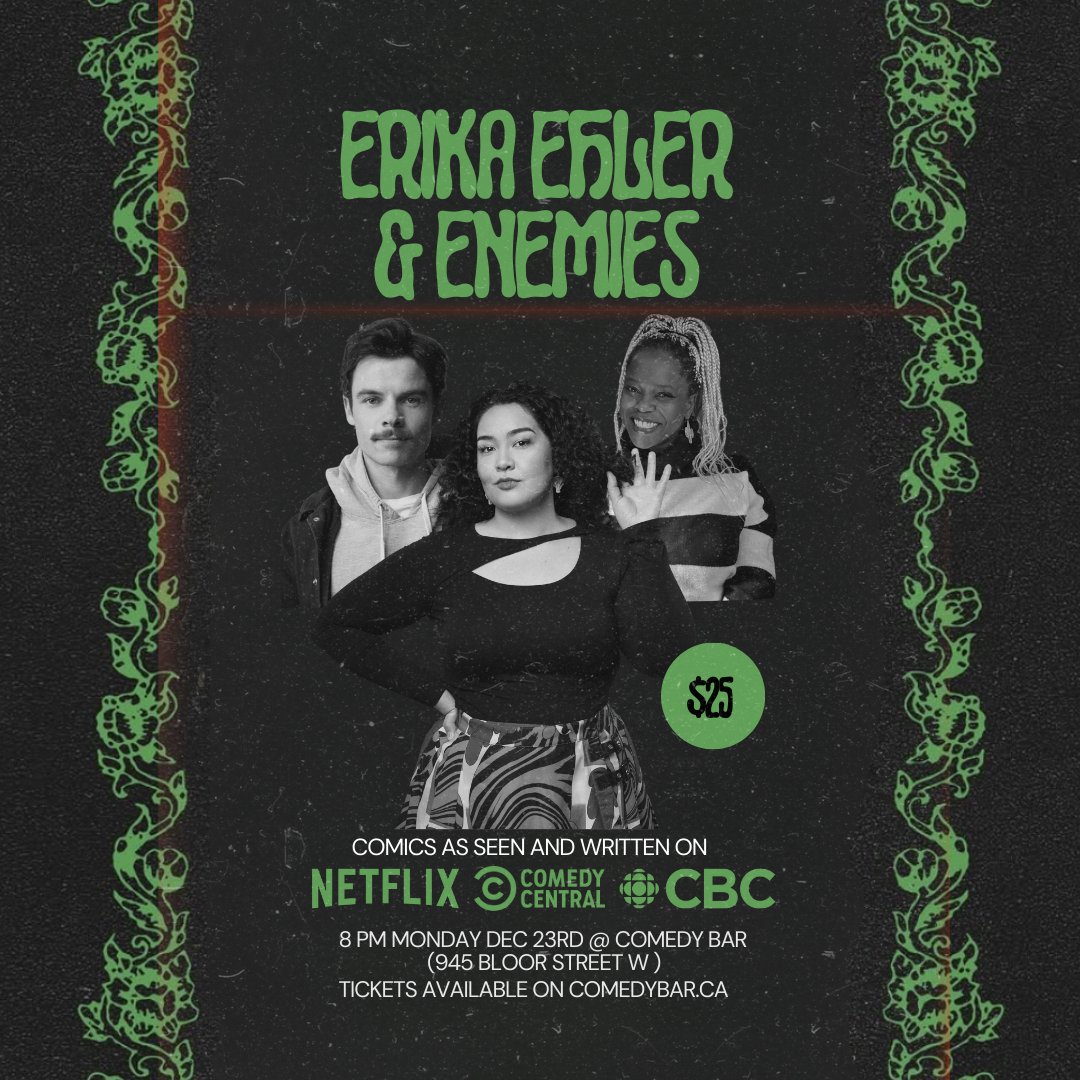 erika (@erikaehler) on Twitter photo 🚨#TORONTO🚨
I’m coming home and doing an extended set at <a href="/comedybar/">COMEDY BAR</a> w/ a few of my enemies
😉 <a href="/Teemair/">Tee</a> & <a href="/jackhirschfld/">Jack Hirschfield</a> 😈
Tickets on sale NOW!
DON'T MISS OUT
🎟➡️tinyurl.com/bdtrs9kf 🚨#TORONTO🚨
I’m coming home and doing an extended set at <a href="/comedybar/">COMEDY BAR</a> w/ a few of my enemies
😉 <a href="/Teemair/">Tee</a> & <a href="/jackhirschfld/">Jack Hirschfield</a> 😈
Tickets on sale NOW!
DON'T MISS OUT
🎟➡️tinyurl.com/bdtrs9kf