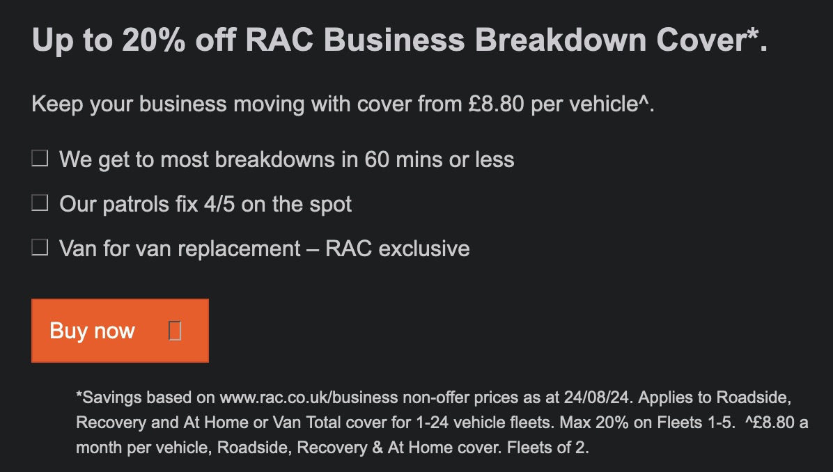 Dear <a href="/TheRAC_UK/">The RAC</a> stop spamming me. I've never been a customer and never signed up to your marketing.