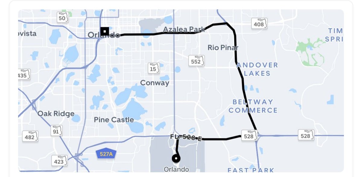 Here is the route my <a href="/Uber/">Uber</a> driver should have taken and the one he took adding 7 miles to my fare.  <a href="/Uber_Support/">Uber Support</a> claims I am not entitled to a refund of the extra fare that was added. <a href="/dkhos/">dara khosrowshahi</a>, are you now supporting drivers who #cheat #customers by taking a long route? <a href="/FTC/">FTC</a>