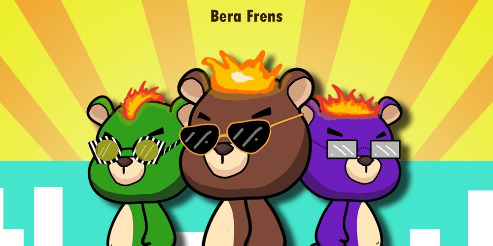I’ve got something special for you again! Introducing the Bera Frens collection from  @Moniswap_ 

10 FCFS spots + a bonus up for grabs!

Collection details:
🔥 2,222 unique NFTs!
🗓️ Mint Date: December 23rd at 3:30 PM UTC

 Mint Phases:
1️⃣ GTD Mint: 378 NFTs
2️⃣ WL Phase: 1,222