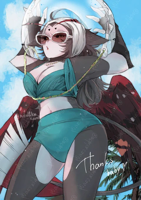 #OldLadyHuskこちらネップリで登録した絵です!サマーなおば様 