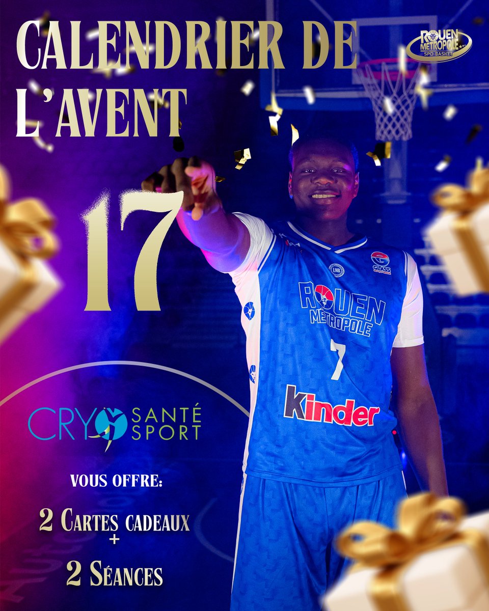 RouenMBasket's tweet photo. C'est le 17 décembre 🗓🎅

🎁🔗Aujourd'hui c'est Cryo Santé Sport qui vous offre un cadeau, plus d'info  ici : https://t.co/XJG4yfRHzm

👍Like
🔁Partage
🧡Follow le RMB
💬Et répond à la question avec le hashtag #AventRMB :

Comment s'appelle le numéro 19 du RMB❓ https://t.co/ntyUtyrFFk