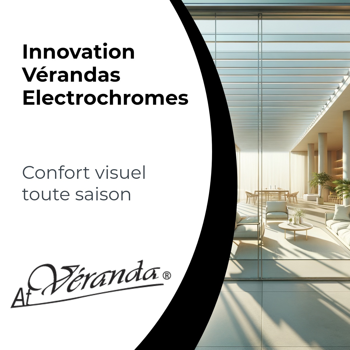atverandalux's tweet image. 🌟 Nouveau chez At Véranda : vérandas avec vitrage électrochrome ! Contrôlez la luminosité en un clic pour un confort visuel optimal toute l&apos;année. Vivez l&apos;innovation et le bien-être sur mesure ! #Véranda #Lumière #Confort #Innovation