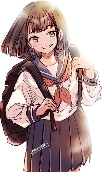 らくがきセーラー服の女の子 