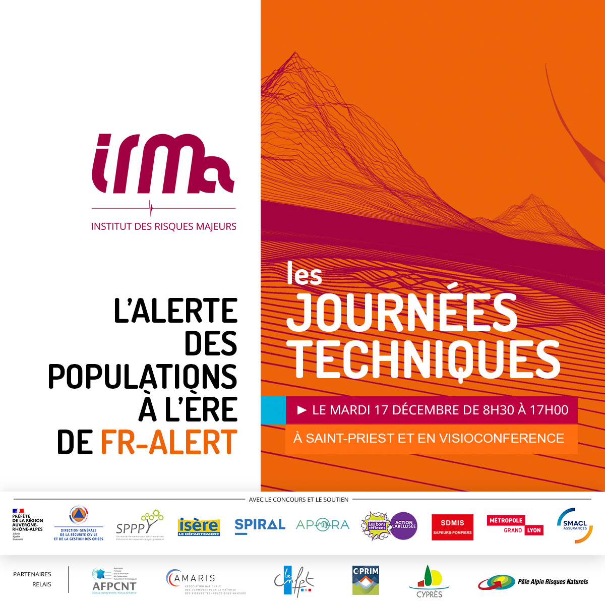 Journée Technique : L'alerte des populations à l'ère de FR-ALERT

C'est en ce moment à Saint-Priest et en visioconférence 

De belles interventions autour de l'alerte et l'info des populations, du dispositif FR-ALERT et des témoignages d'acteurs👍

#JTIRMa #LesBonsRéflexes