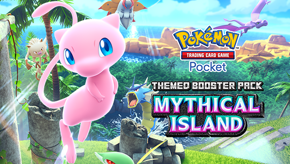 PokemonTCGUK's tweet photo. Get onboard, Trainers! Pokémon TCG Pocket - Mythical Island awaits 🏝️✨

Boosters from the new expansion are available to open now in-app. Show off your pulls in the comments! https://t.co/GQR3WAMI66