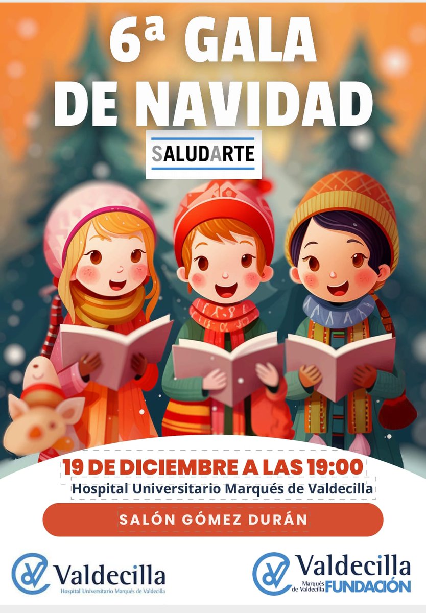 Este jueves ven a disfrutar con nosotr@s en la VI Gala de Navidad SaludArte Valdecilla. Tendremos buena música en directo y muchas sorpresas. Será en el salón Gómez Durán del Hospital Universitario Marqués de Valdecilla, a las 19h.