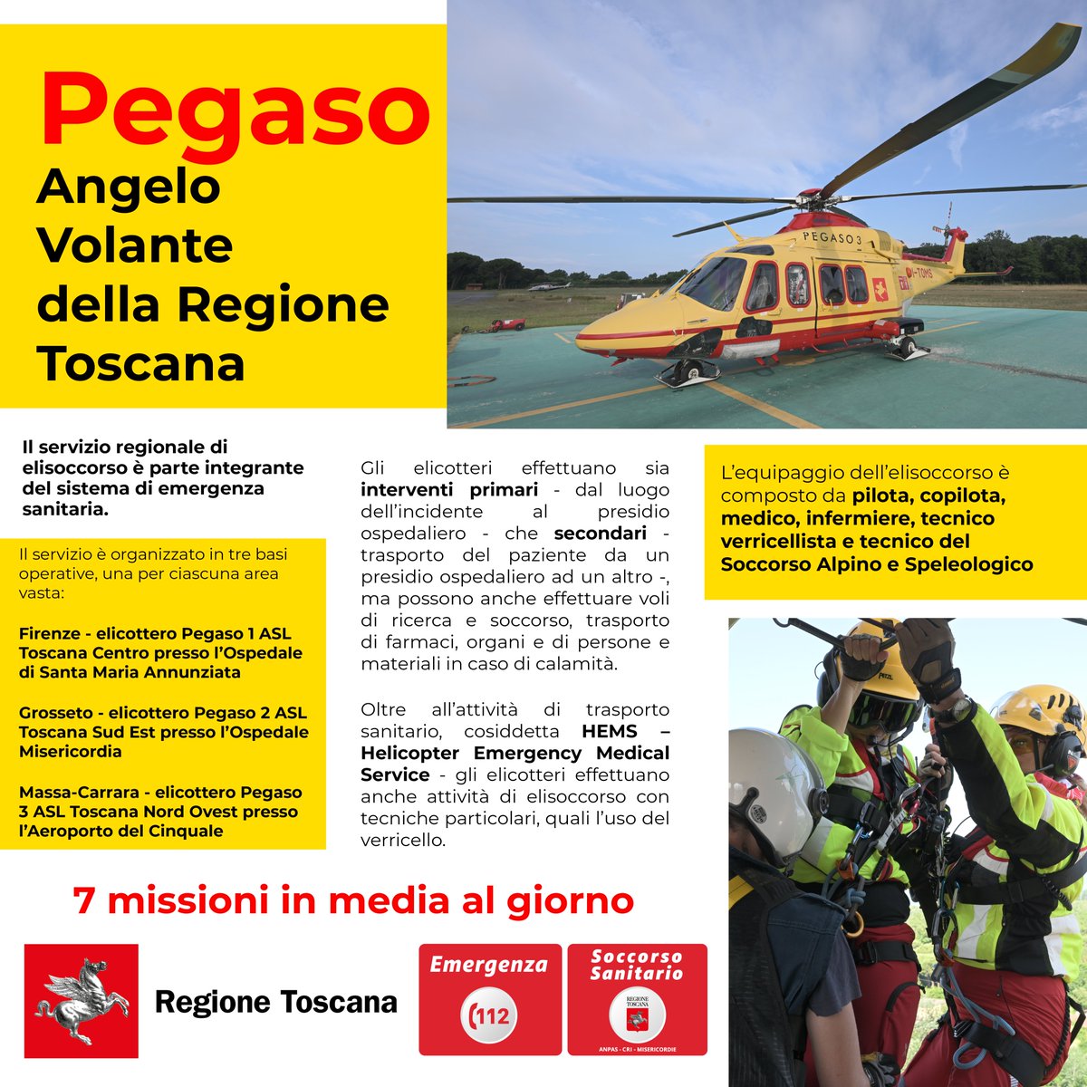 In caso di emergenza ogni minuto conta. Ecco come l' #elisoccorso #Pegaso della <a href="/regionetoscana/">Regione Toscana</a> salva vite ogni giorno in Toscana ⬇️