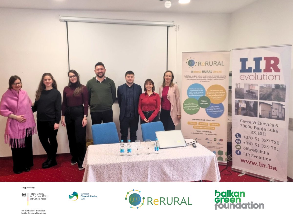 Bosnia &amp; Herzegovina 🇧🇦 | ReRural Project
Last week in Banja Luka, we joined LIR Evolution to discuss progress and plan the next 6 months, focusing on energy poverty solutions.

Supported by <a href="/EUKI_Climate/">European Climate Initiative</a> &amp; partners from 🇭🇷 🇸🇮 🇧🇦.

#ReRural #EnergyPoverty #Sustainability
