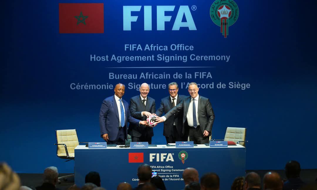 GelsonFernandes's tweet photo. History made!
After Miami, Paris , Jakarta. Rabat marks a key milestone for FIFA, strengthening its continental presence. The signing of the headquarters agreement for the Africa Office paves the way for a promising future for football and our youth
@FIFAcom @EnMaroc @CAF_Online https://t.co/OwbLLi8Qf2