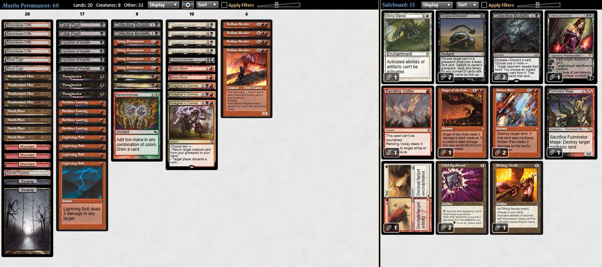 I won the first ever Prefire tournament with, Mardu Pyromancer! 🏆

This format created by <a href="/fpawluszmtg/">fpawluszmtg</a> is incredible and would suggest giving it a go!