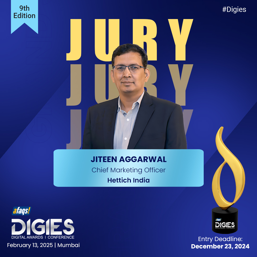 afaqs's tweet photo. #Digies: We are excited to welcome Jiteen Aggarwal, Chief Marketing Officer atย @HettichIndia, as a jury member for the Digies Awards 2025.
Thank you for joining us!
Submit your entry now:ย https://t.co/YJykcXybEt
๐
: February 13, 2025
๐: Mumbai
#Awards #Advertising #Marketing #Media #AdvertisingAwards #advertisingagency #agency #digital #digitalawards #digitalmarketing