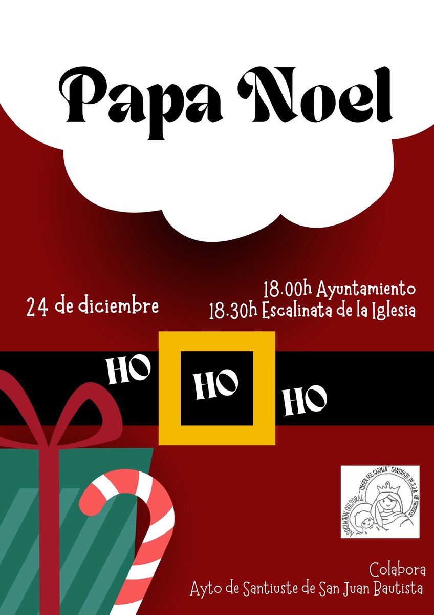 CulturalVirgen's tweet photo. Ya llega...ya llega... Una fecha mágica para nuestros pequeños.... 
#navidadSantiuste2024 
#visitapapanoelsantiuste2024 https://t.co/ewMc4hOfNv
