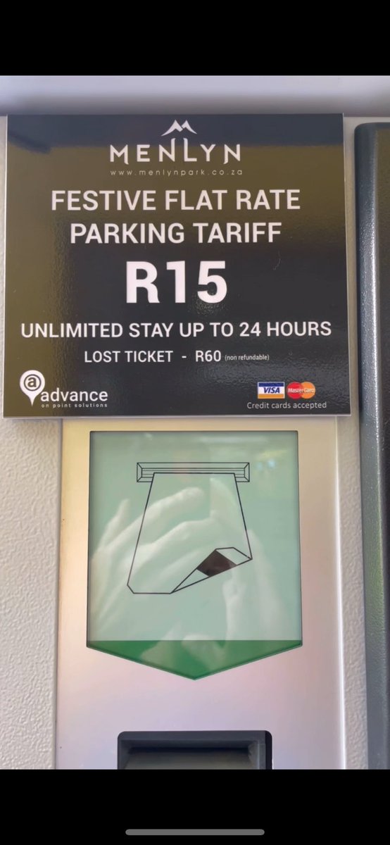 flip_steyn's tweet photo. Menlyn Park Shopping Centre up the parking price by 50% and then sell it as a special https://t.co/V3HPcUaAnn