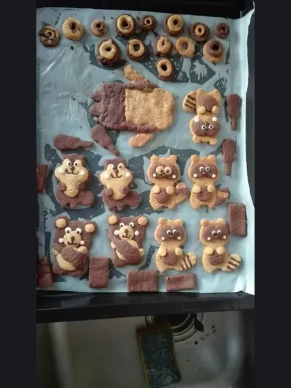 dantalaile's tweet photo. I made a lot of raccoon-shaped cookies. Although the cookies looked a bit cute, they were really delicious!😄@RcoonsNFT https://t.co/uszsT1ptJf