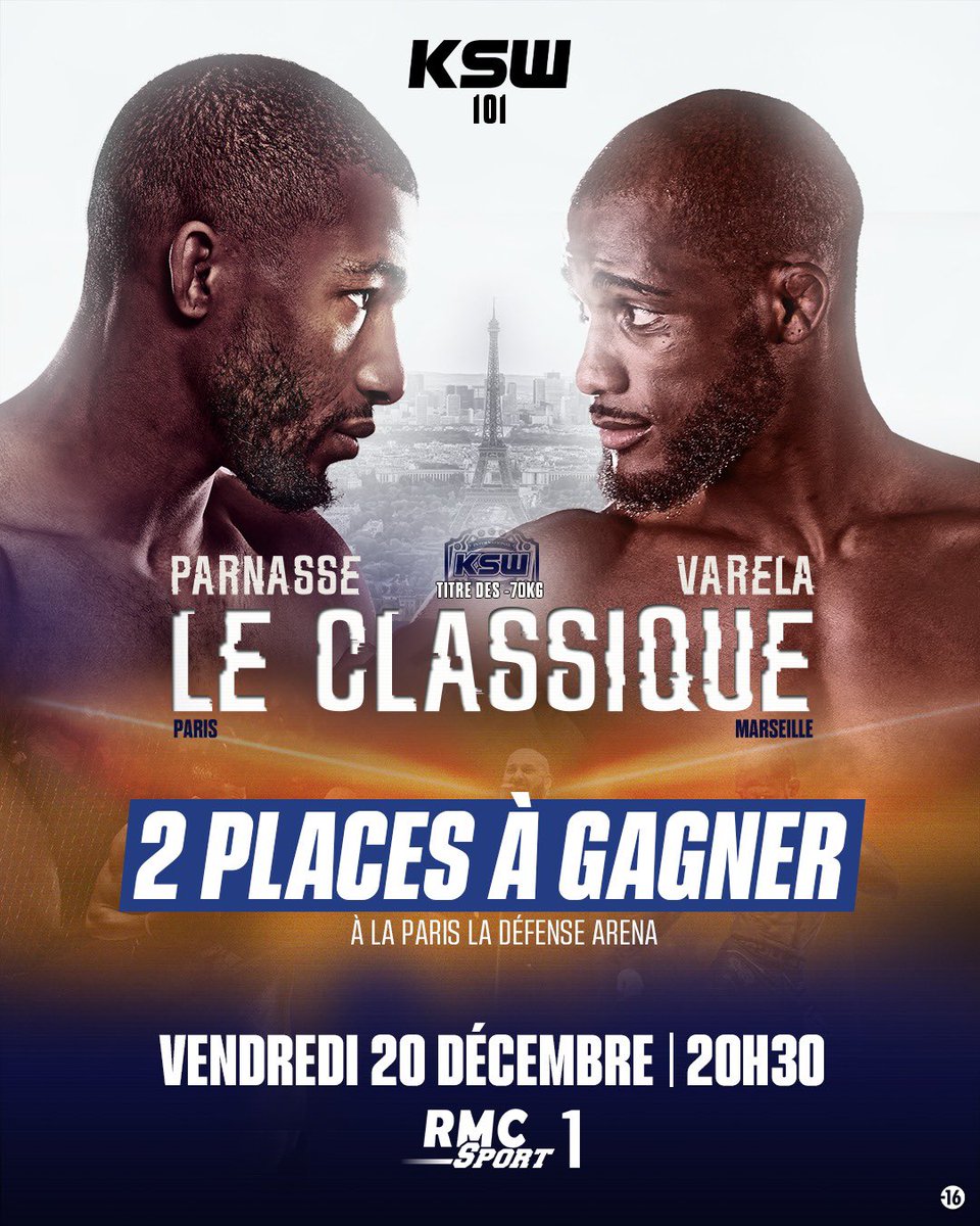🎟️ GAGNEZ 2 PLACES POUR LE KSW PARIS !!

👊 Le double-champion Salahdine Parnasse affronte le Marseillais Wilson Varela pour le titre des -70kg ce vendredi à Paris La Défense Arena !

🇫🇷 C'est LE plus gros combat franco-français de l'histoire du MMA, dans la plus grande salle