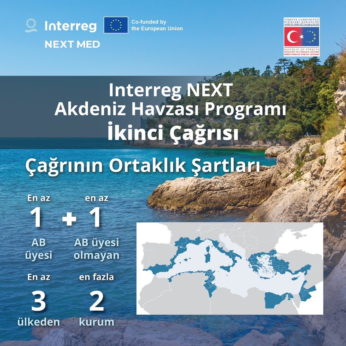 ABBaskanligi's tweet photo. 🚨 #InterregNEXT Akdeniz Havzası Programı Akdeniz’in geleceğine Programın katılımcı ülkeleri ile yön vermeye devam ediyor. Programın 2021-2027 dönemi 2. Çağrısı Ocak’ta açılıyor ‼️ Bizi takipte kalın 👉https://t.co/HXUb0wzWLp
@interregnextmed #everythingMEDpossible #cbcmed https://t.co/bxLvSXJdFk