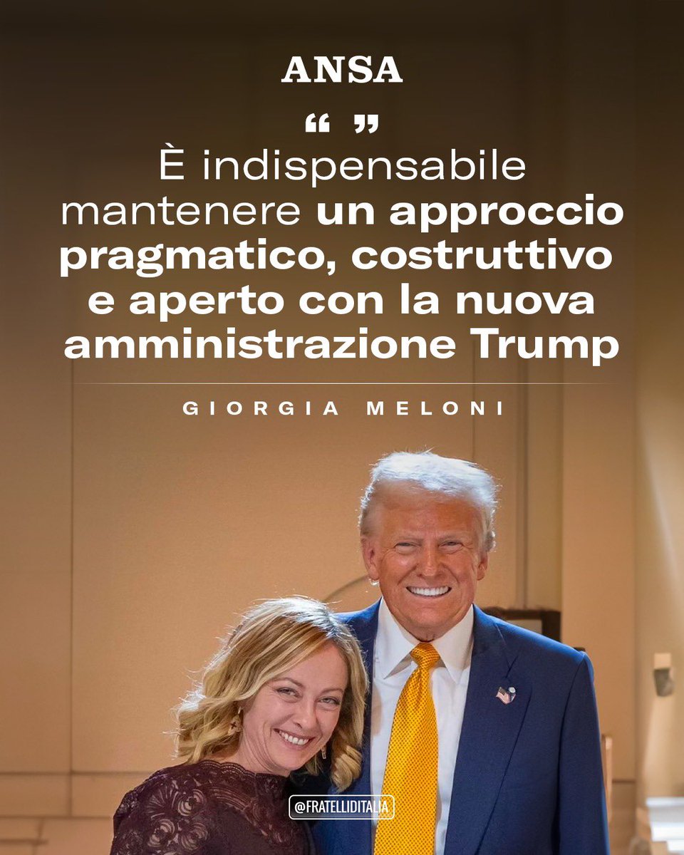 FratellidItalia's tweet photo. Un nuovo approccio in politica estera, un ponte tra l’Europa e l’America per costruire un rapporto solido nell’interesse esclusivo dei popoli e delle Nazioni. https://t.co/H4TtFkEpLB