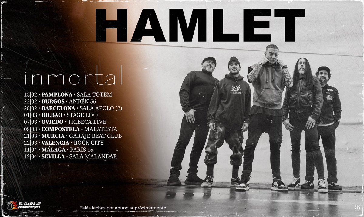 15 Feb  PAMPLONA  Sala Totem
22 Feb  BURGOS  Andén 56
28 Feb  BARCELONA  Apolo La (2) 
01 Mar  BILBAO  Stage Live   
07 Mar  OVIEDO Tribeca Live 
08 Mar COMPOSTELA Malatesta
21 Mar MURCIA Garaje Beat Club
22 Mar VALENCIA Rock City
11 Abr MÁLAGA París 15
12 Abr  SEVILLA  Malandar