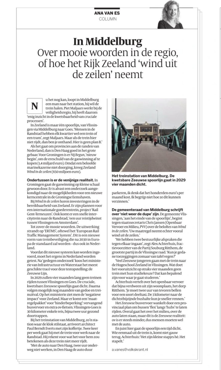 Raak gevoel voor de zorgen in Zeeland! ⁦⁩Fractiegenoot ⁦<a href="/HabtamudeHoop/">Habtamu de Hoop</a>⁩ doet z’n best om het kabinet meer te gaan laten doen voor de reizigers op het Zeeuwse spoor dan nu nog geval is.