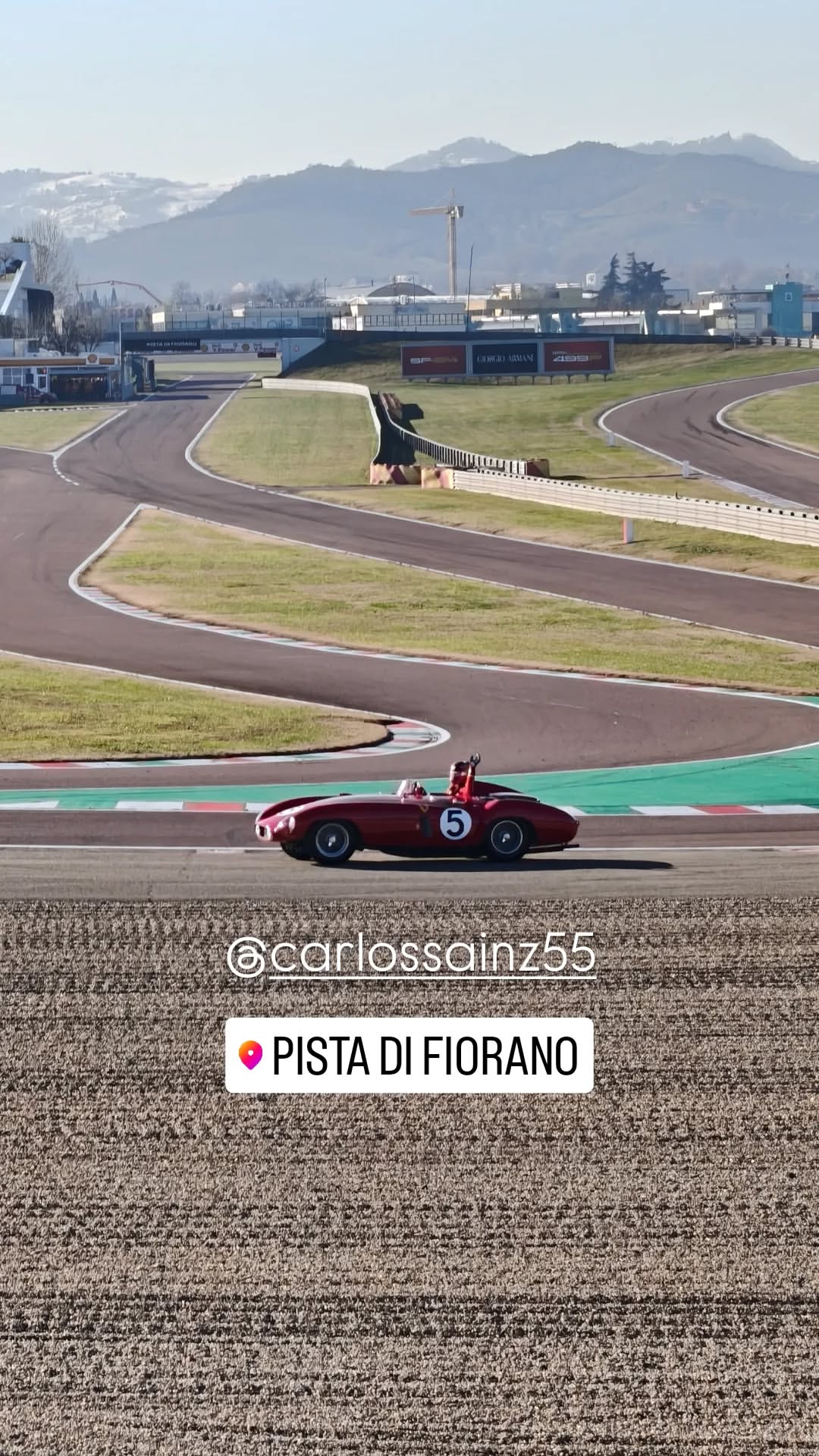 Carlos Sainz driving classic Ferrari 735 LM (1955) at Fiorano
