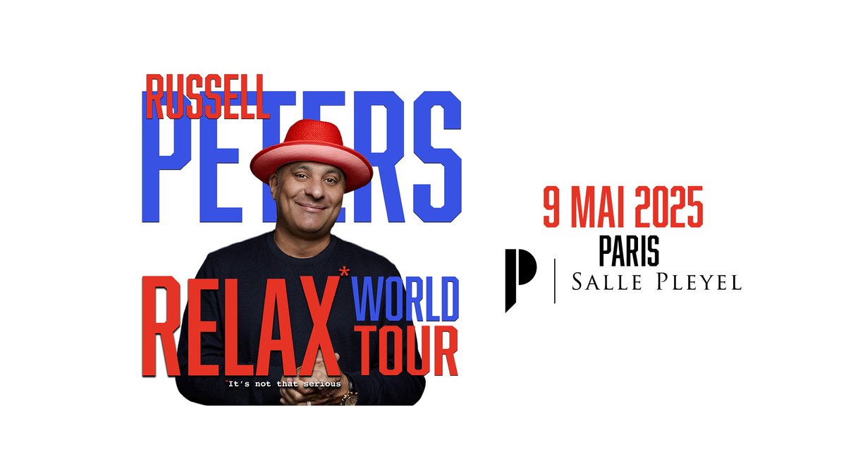 sallepleyel's tweet image. 🚨[MISE EN VENTE]🚨 
@therealrussellp à la Salle Pleyel le 9 mai 2025 ! Classé parmi les 50 meilleurs humoristes de tous les temps par Rolling Stone, Russell Peters revient avec son humour cinglant et ses anecdotes cultes.

🎫 tinyurl.com/3wb2uauh