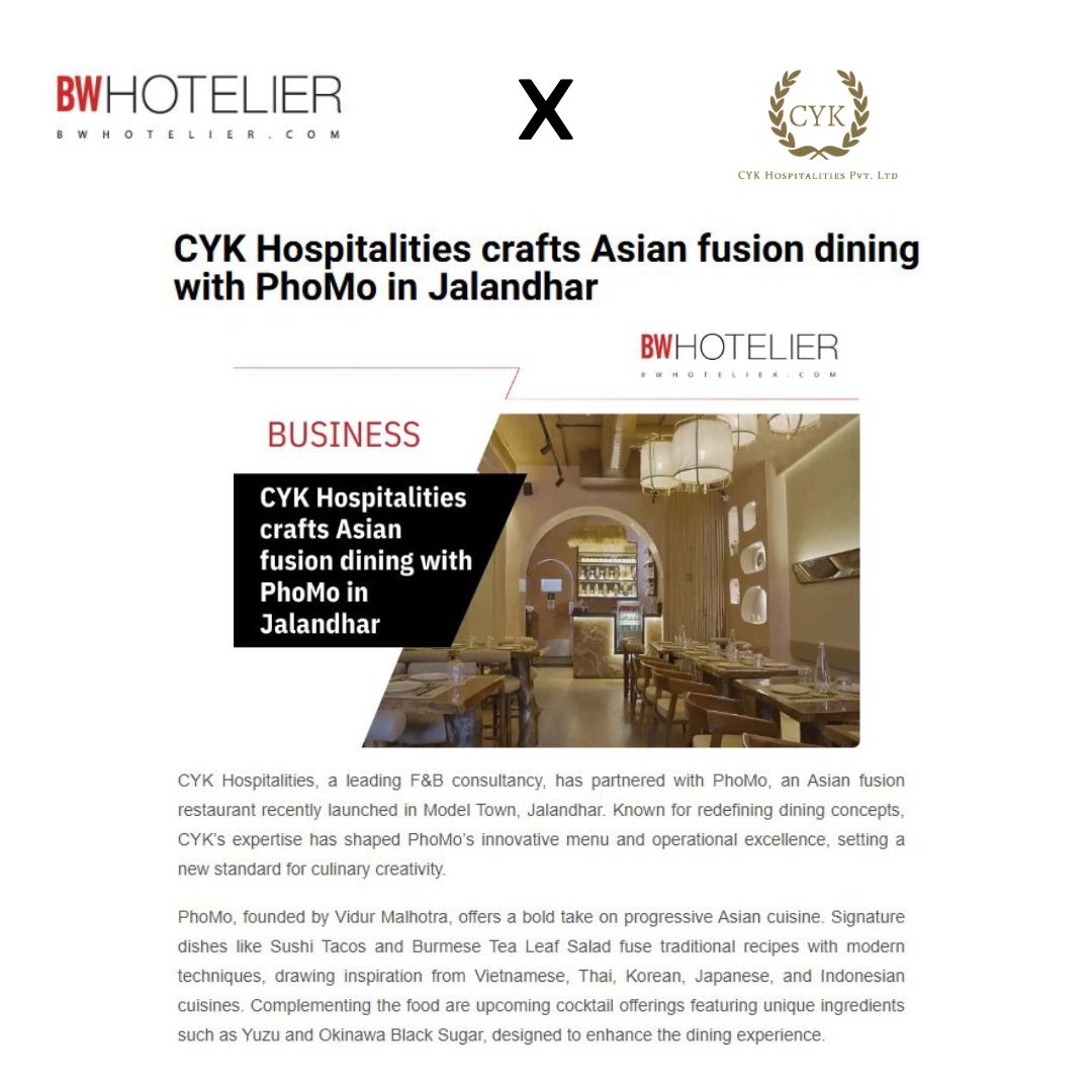 CykLtd's tweet photo. We are overjoyed to announce that several esteemed publications- @BWHotelier  , #PassionateinMarketing,  @apnnewsInt , @culturecrossroads have highlighted Phomo, Asian fusion restaurant in Jalandhar! https://t.co/cja3RuxcLC