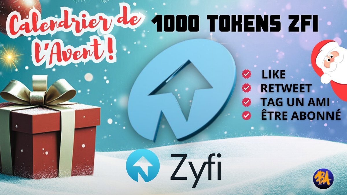 Blockchains_FR's tweet photo. 🎅 Calendrier de l'Avent Blockchain Addict ! 🎄

🎁 À GAGNER : 1000 tokens $ZFI

✅ Like + RT 💙
✅ Follow @Zyfi_org 
✅ Follow @Blockchains_FR 
✅ Tag 1 ami 

Bonne chance à tous ! 🤞

TAS : 48 heures. ⏳

#Zyfi #Noel #Giveaway #Calendrierdelavent #cadeaux https://t.co/8Q9Q6VEbTZ