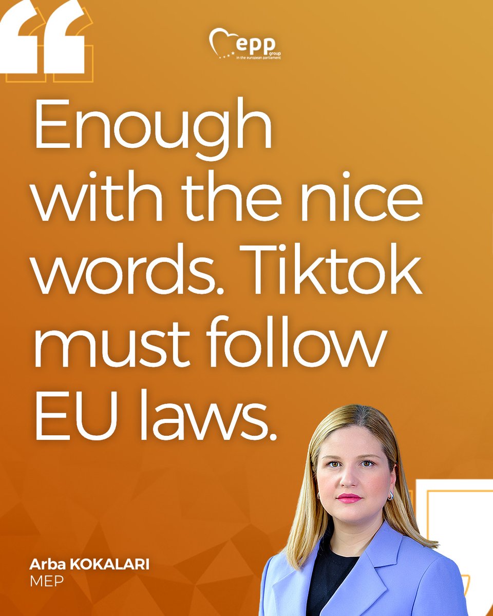 Russian propaganda has no place in European democracies!

<a href="/ArbaKokalari/">Arba Kokalari</a>: TikTok must follow EU laws and step up efforts to fight disinformation and election interference. If #TikTok does not take action against Russian #disinformation, we will take action against against TikTok.