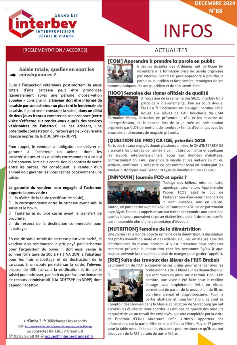 InterbevGdEst's tweet photo. La newsletter de décembre est à lire ici ou sur https://t.co/AJVrHBYQ4r
#contractualisation #aimezlaviande #mangezenmieux #pactesocietal #RSE #rhd #innovin #SIQO https://t.co/eBMgjaAA6r