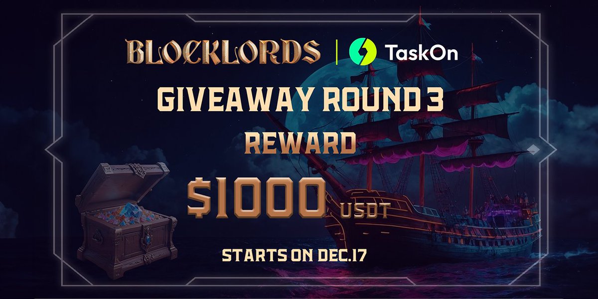 BLOCKLORDS | ON EPIC GAMES STORE (@blocklords) on Twitter photo 🎅 Christmas Celebration with <a href="/taskonxyz/">TaskOn | Ultimate Web3 Community Growth Platform</a>! 🎅
🔗 Enter now: rewards.taskon.xyz/quest/277213871
🔥 The biggest giveaway of the season is here! Claim your share of 1000 USDT and make this holiday unforgettable. Don’t let the festivities pass you by – join now before it’s too late! 🎁
⏰ 🎅 Christmas Celebration with <a href="/taskonxyz/">TaskOn | Ultimate Web3 Community Growth Platform</a>! 🎅
🔗 Enter now: rewards.taskon.xyz/quest/277213871
🔥 The biggest giveaway of the season is here! Claim your share of 1000 USDT and make this holiday unforgettable. Don’t let the festivities pass you by – join now before it’s too late! 🎁
⏰