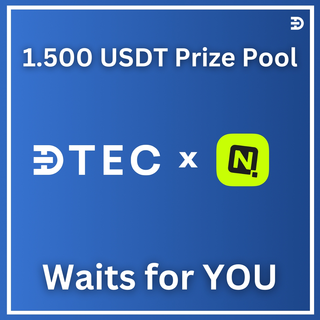 🏁Dtec x <a href="/QuestN_com/">QuestN</a> Giveaway starts today!

✅ Complete tasks! 

💸 Share 1.500 USDT prize pool!

🫵Join now! 
app.questn.com/quest/97969664…