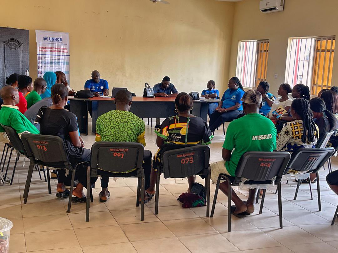 unhcrnigeria's tweet photo. Today, UNHCR met with refugees in Cross River State, Calabar. We shared experiences and ideas on sustainable responses and community engagement in our protection efforts.

Together, we can build stronger, more resilient communities. #Refugees #CommunityEngagement #Sustainability https://t.co/6o4JkxTOcF