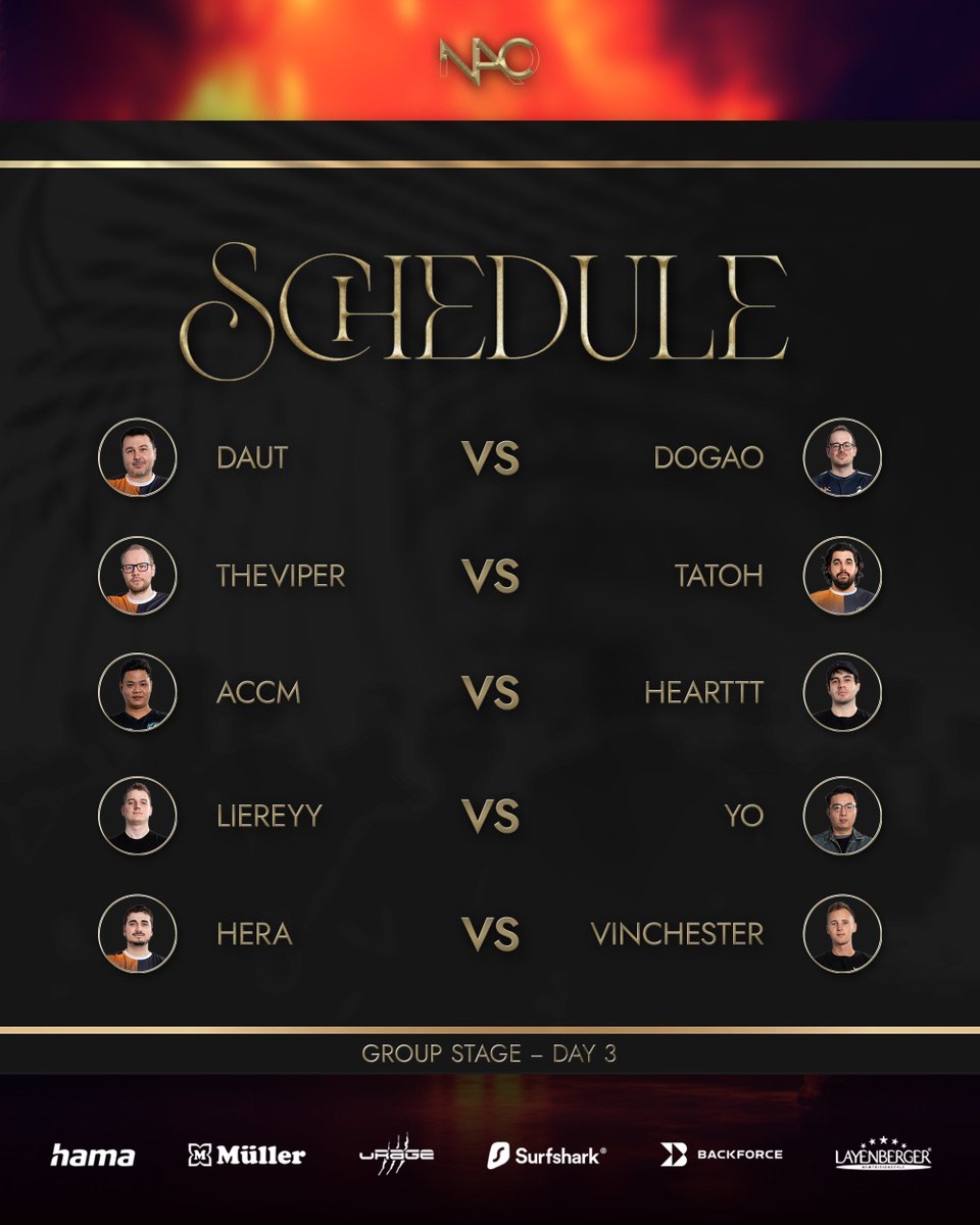 NAC Day 3 Matchups ‼️

Another stacked day of matches ahead in order 

Stream LIVE at 11:45 GMT 👇