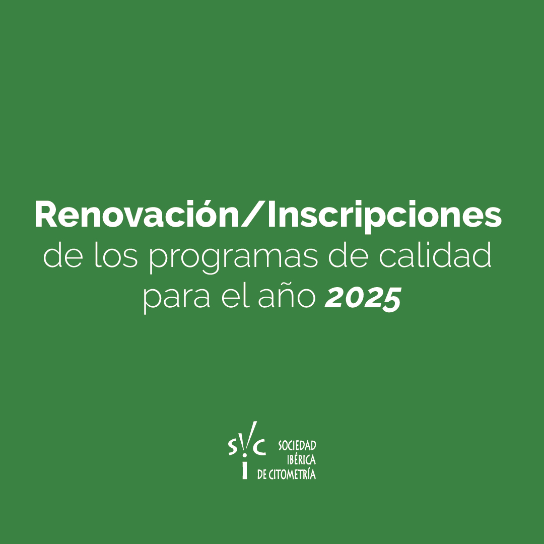 IMPORTANTE: Se amplia el plazo para la renovación/inscripciones a los programas de calidad externa del año 2025 de la SEHH hasta el 20 de diciembre del 2024.

Consulta aquí toda la información necesaria - citometria.org/renovacion-ins…
