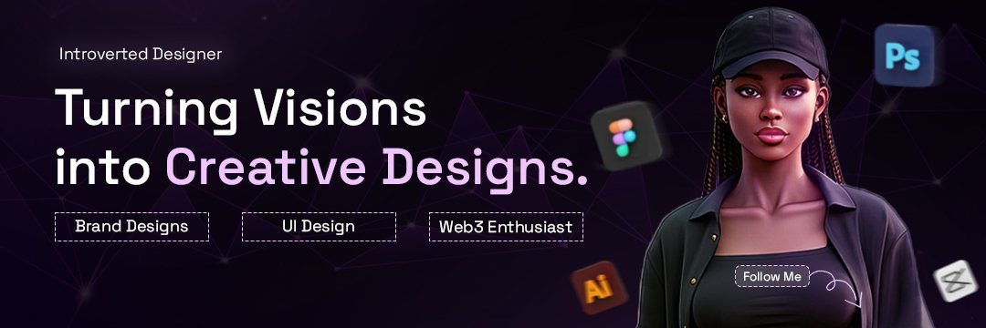 Ugboma__O's tweet photo. GM guys
So, I’ve been slowly transitioning into Web3 design and thought it was time for a cover photo glow-up! 

This is me officially saying hi to Web3 techies &amp; founders, there’s a new designer on the block. Let’s build something cool! 😌 https://t.co/zA9iYVL0P9