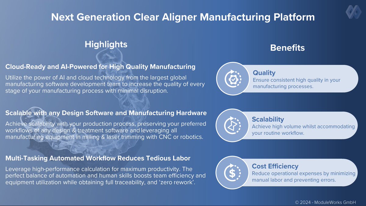 LaserWay (@laserwayeu) on Twitter photo Shoutout to our partner <a href="/ModuleWorks/">ModuleWorks</a> for launching an AI-powered platform revolutionizing clear aligner production. Proud to have them onboard the LASERWAY project as the CAD/CAM expert!
Learn more 👉 youtube.com/watch?v=dP5P2L…
#Innovation #HorizonEurope Shoutout to our partner <a href="/ModuleWorks/">ModuleWorks</a> for launching an AI-powered platform revolutionizing clear aligner production. Proud to have them onboard the LASERWAY project as the CAD/CAM expert!
Learn more 👉 youtube.com/watch?v=dP5P2L…
#Innovation #HorizonEurope