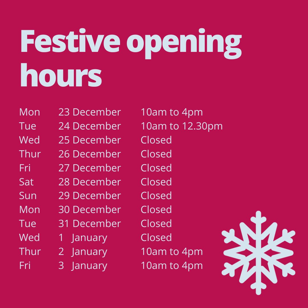 🎄Our festive opening hours 🎄
Our Follaton office will be closed from 12.30pm on Christmas Eve until 10am Thursday 2 January 2025.